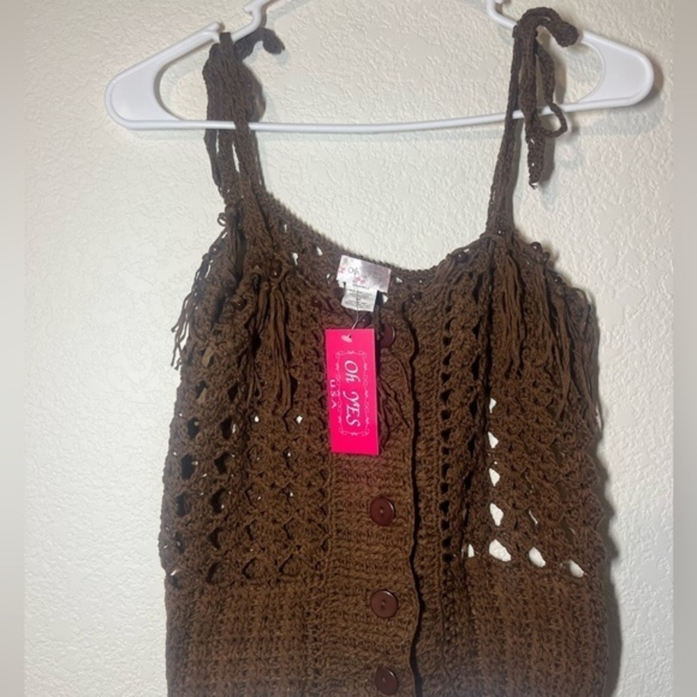NWT Brown Crochet Top